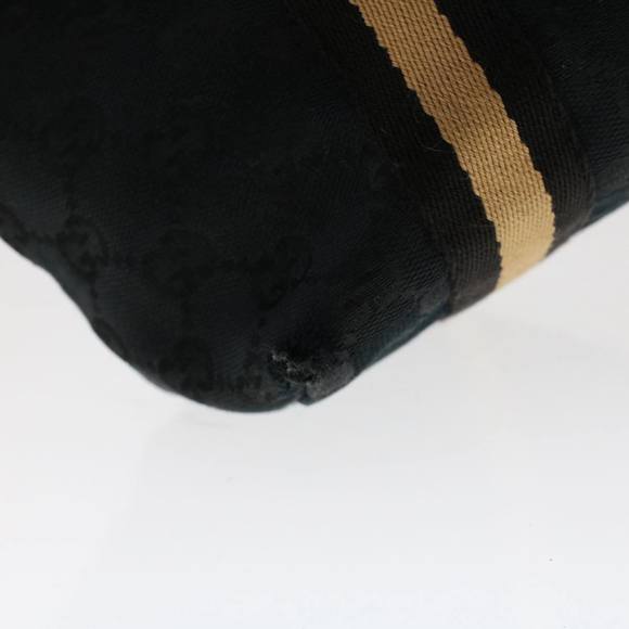 GUCCI GG Canvas Sherry Line Hand Bag Black White 139261 Auth 50162 - Picture 15 of 16